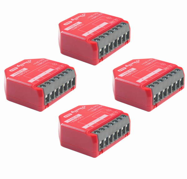 Shelly 1PM Gen4 4-pack - smart switch med str&ouml;m&ouml;vervakning och st&ouml;d f&ouml;r flera protokoll