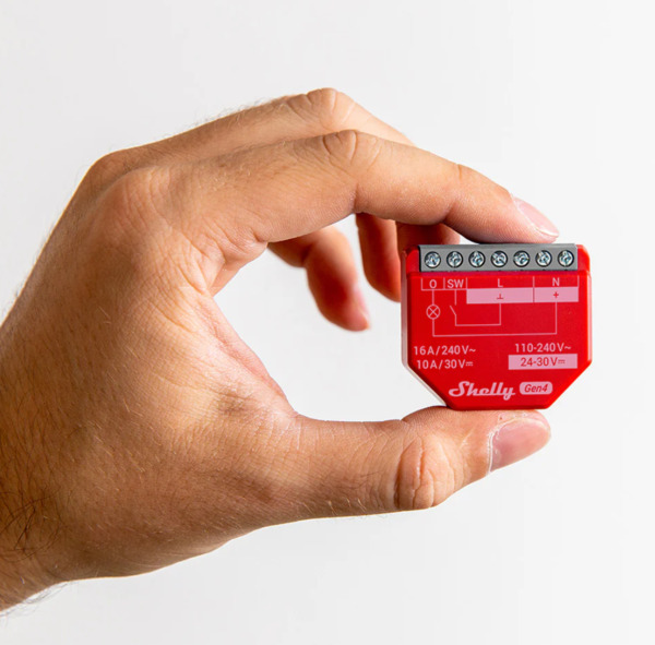 Shelly 1PM Gen4 4-pack - smart switch med str&ouml;m&ouml;vervakning och st&ouml;d f&ouml;r flera protokoll