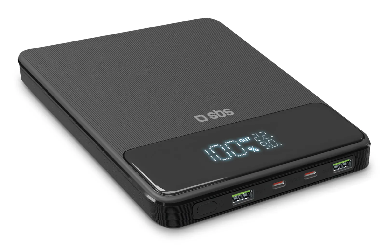 SBS Powerbank Slim 20000 mAh, 100W - powerbank, Black