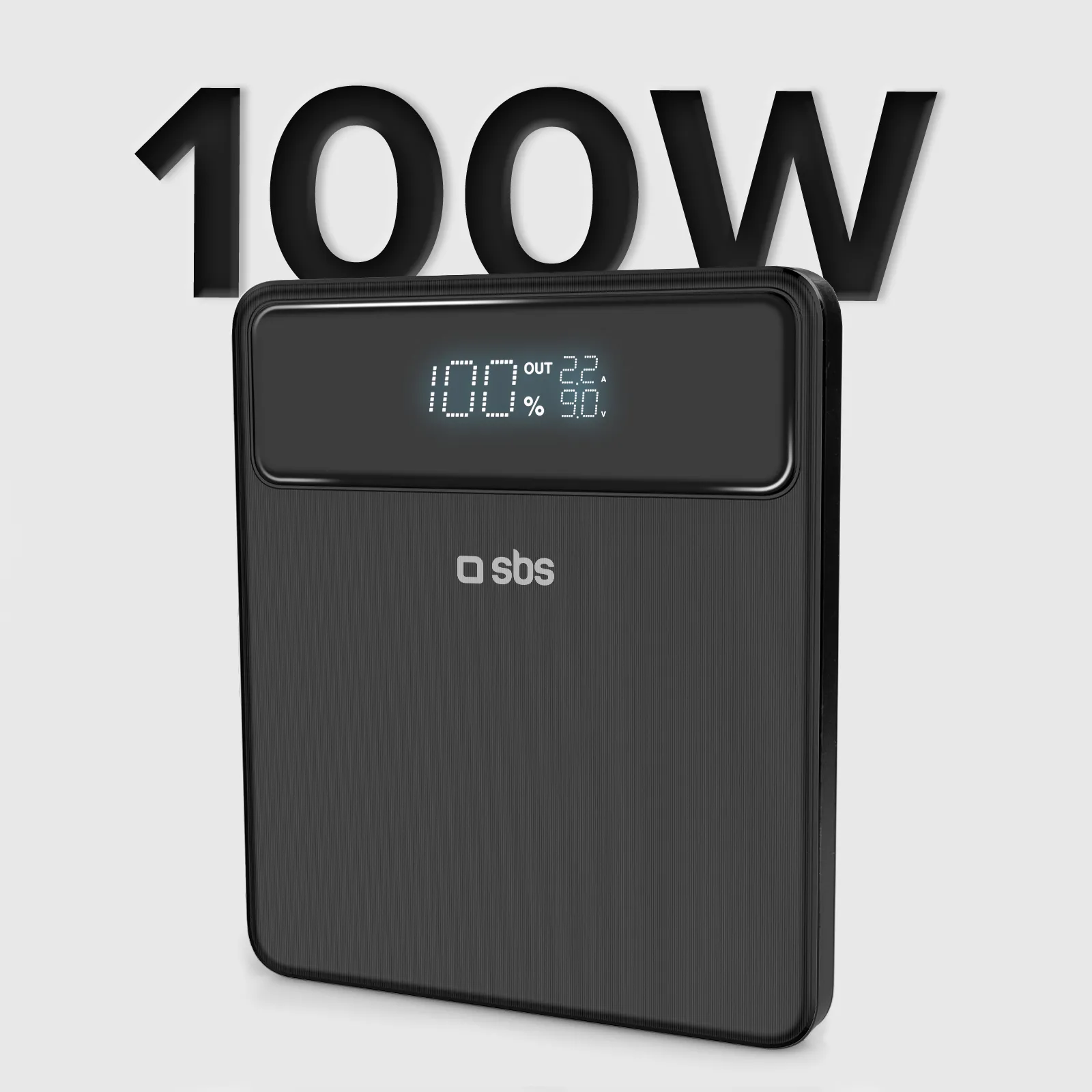 SBS Powerbank Slim 20000 mAh, 100W - powerbank, Black