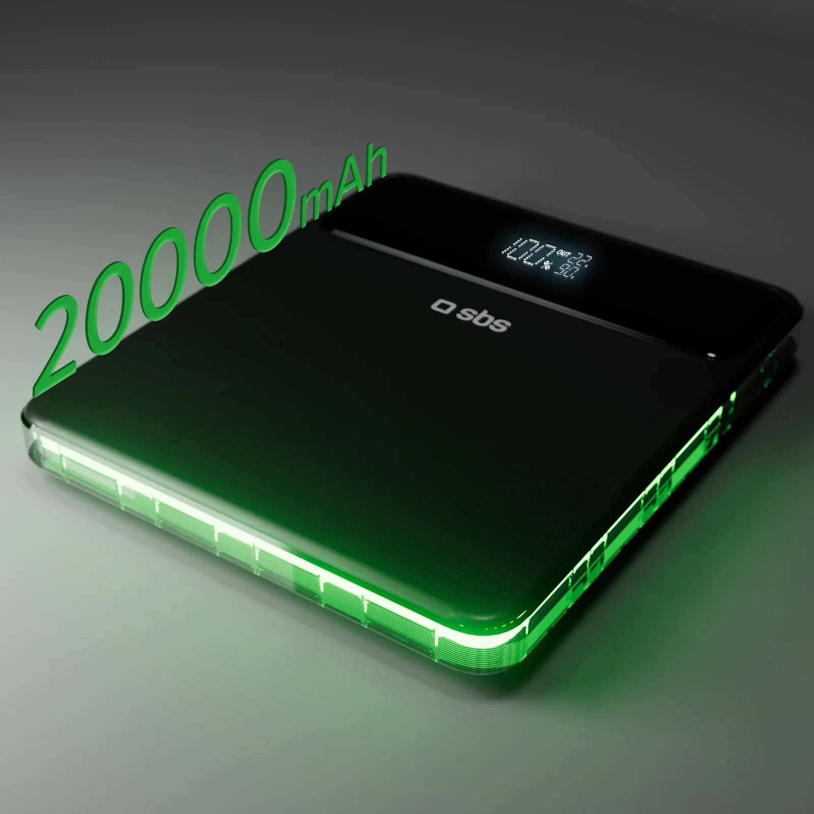 SBS Powerbank Slim 20000 mAh, 100W - powerbank, Black