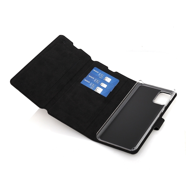 Wave Multipocket Book Case, Samsung Galaxy A51 - Wallet Case, Black