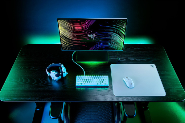 Razer Atlas Tempered Glass Large White - Pelihiirimatto, 450x400x5 mm