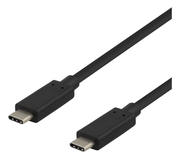Deltaco USB-C &ndash; USB-C 3.2 Gen 2 -kaapeli, 0,25 m, Musta