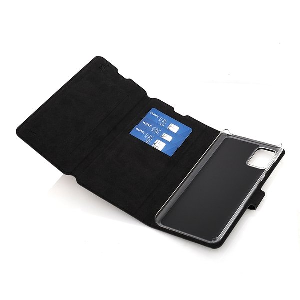 Wave Multipocket Book Case, Samsung Galaxy A51 - Wallet Case, Black