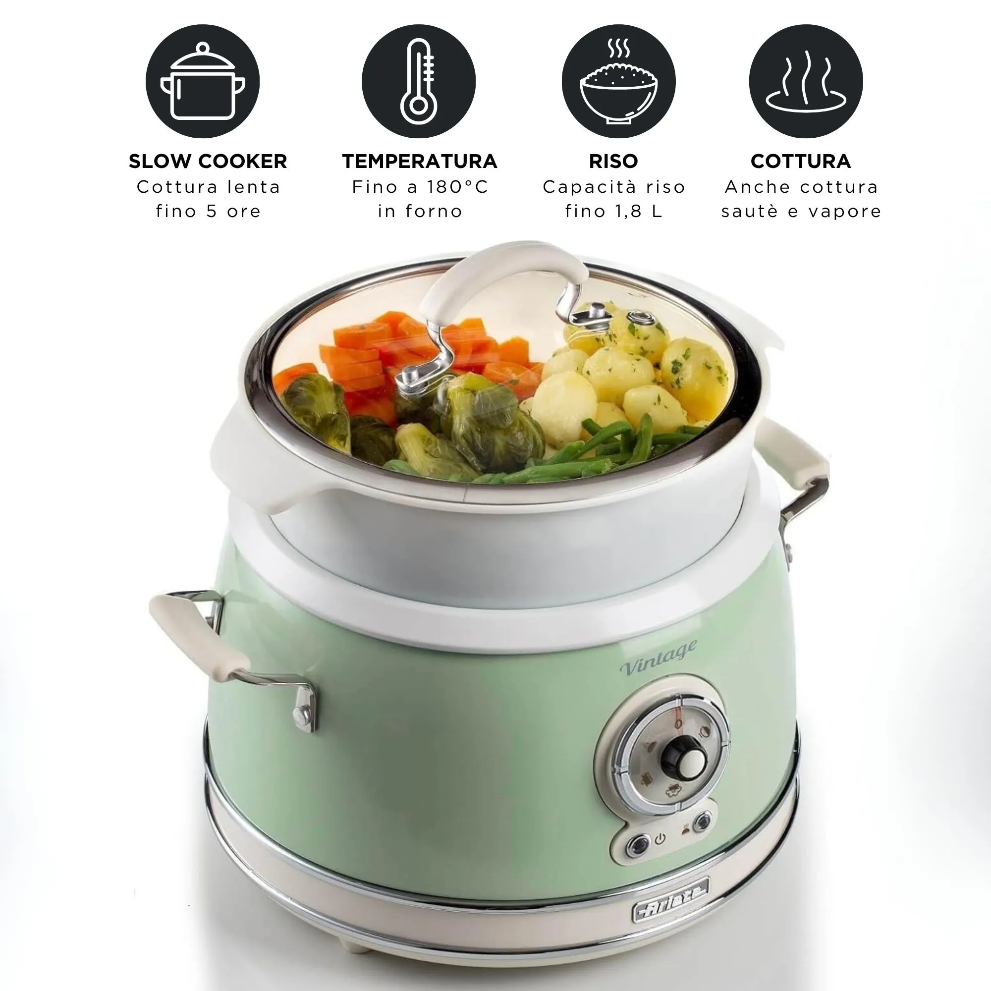 Ariete Vintage 2904GR Multicooker, 3.5L, Green