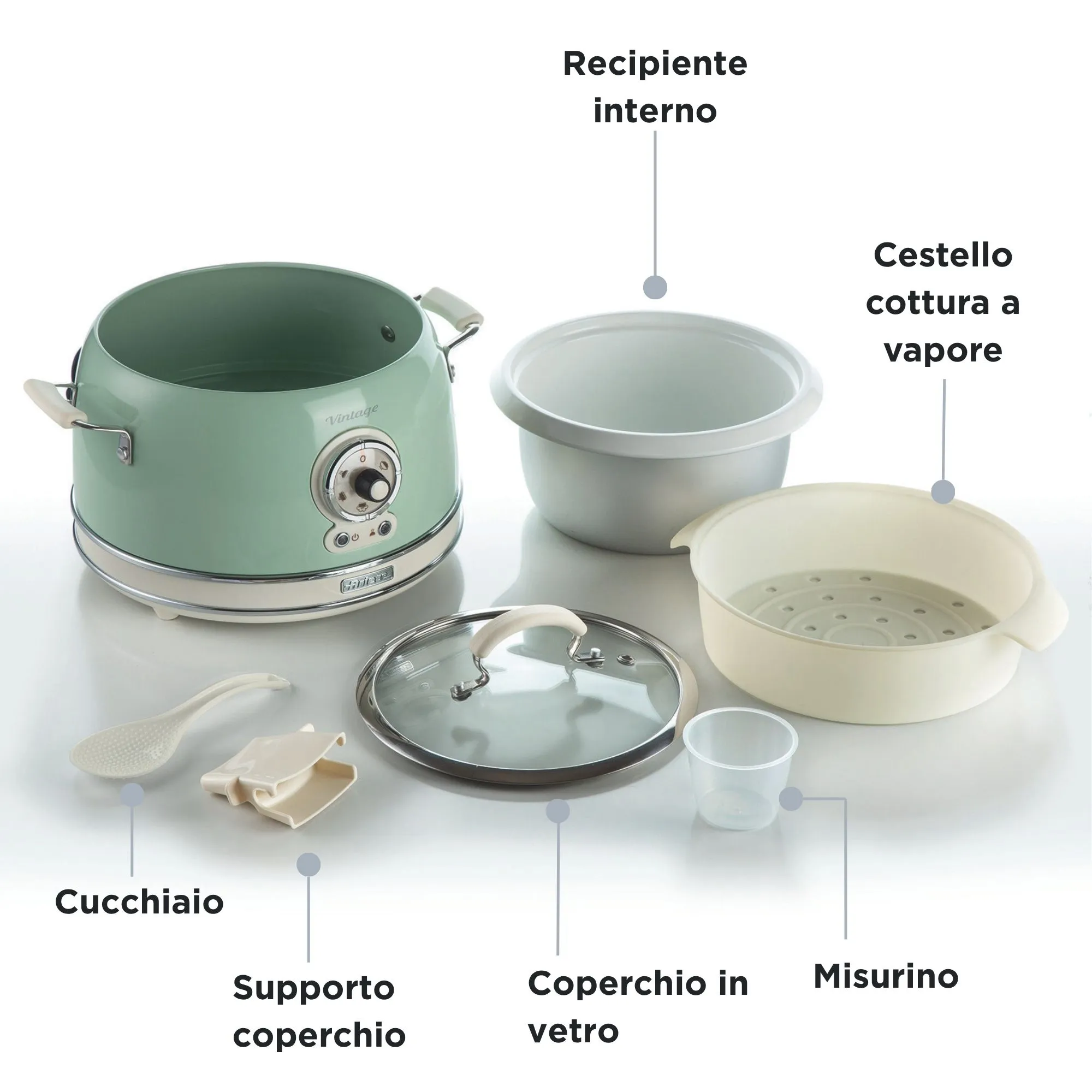 Ariete Vintage 2904GR Multicooker, 3.5L, Green