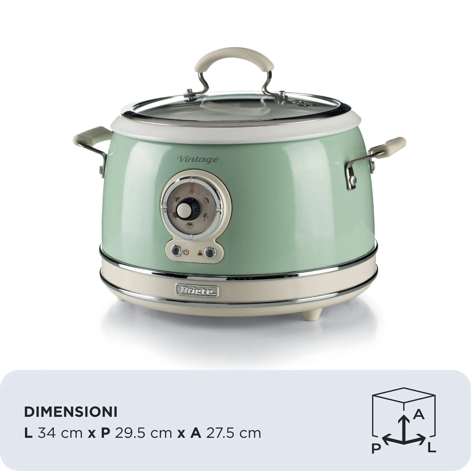 Ariete Vintage 2904GR Multicooker, 3.5L, Green