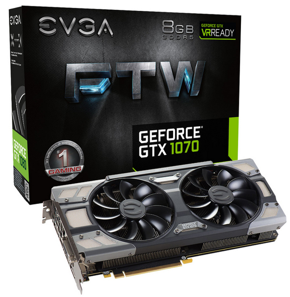 Evga GeForce GTX 1070 FTW Gaming 8GB - grafikkort