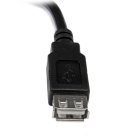 StarTech USB 2.0 -jatkokaapeli, 0.15m, Musta