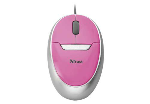Trust Retractable Optical Mini Mouse Pink