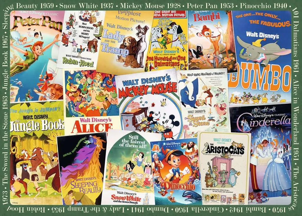 Ravensburger Disney Vintage Movie Poster -palapeli, 1000 palaa