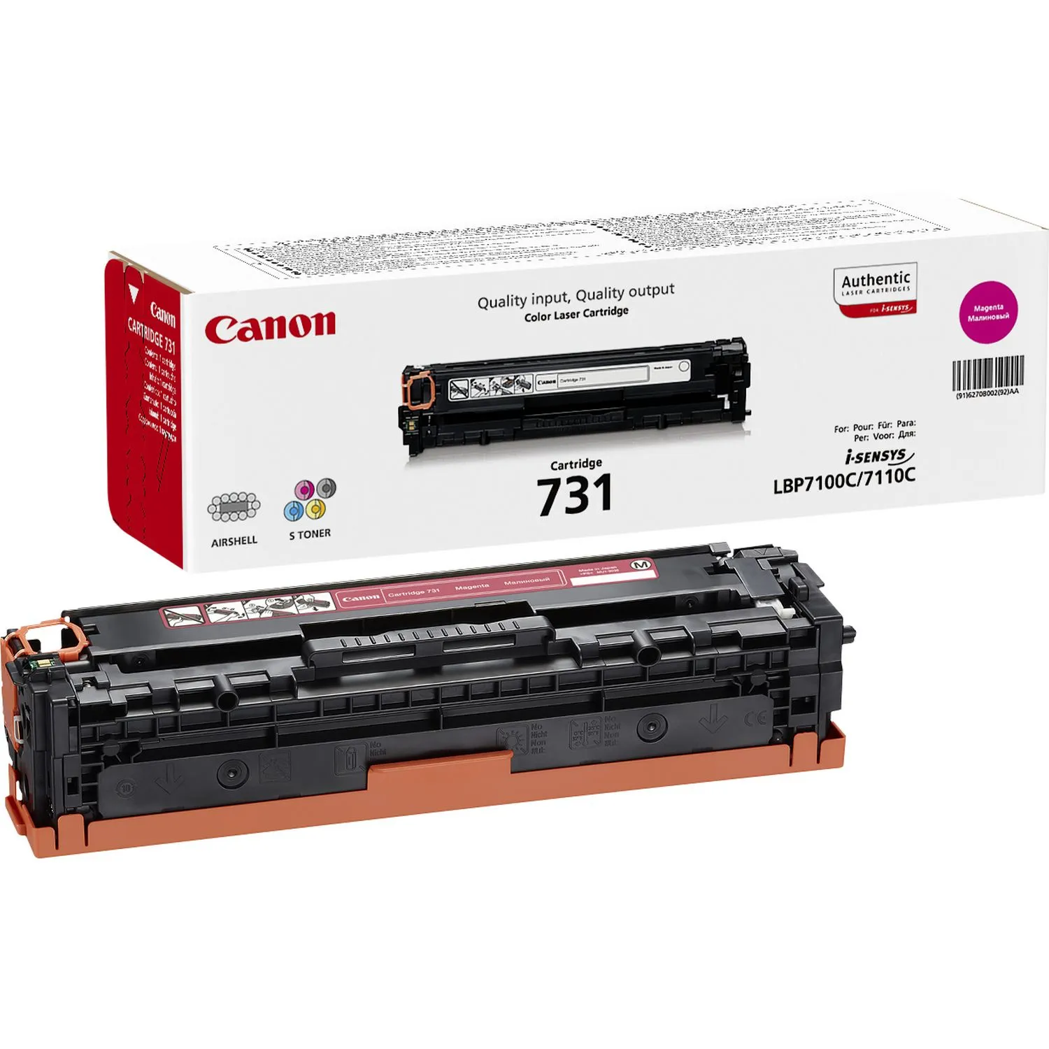 Canon 731 M - Magenta - alkuperäinen - väriainekasetti malleihin i-SENSYS LBP7100Cn, LBP7110Cw, MF623Cn, MF628Cw, MF8230Cn, MF8280Cw