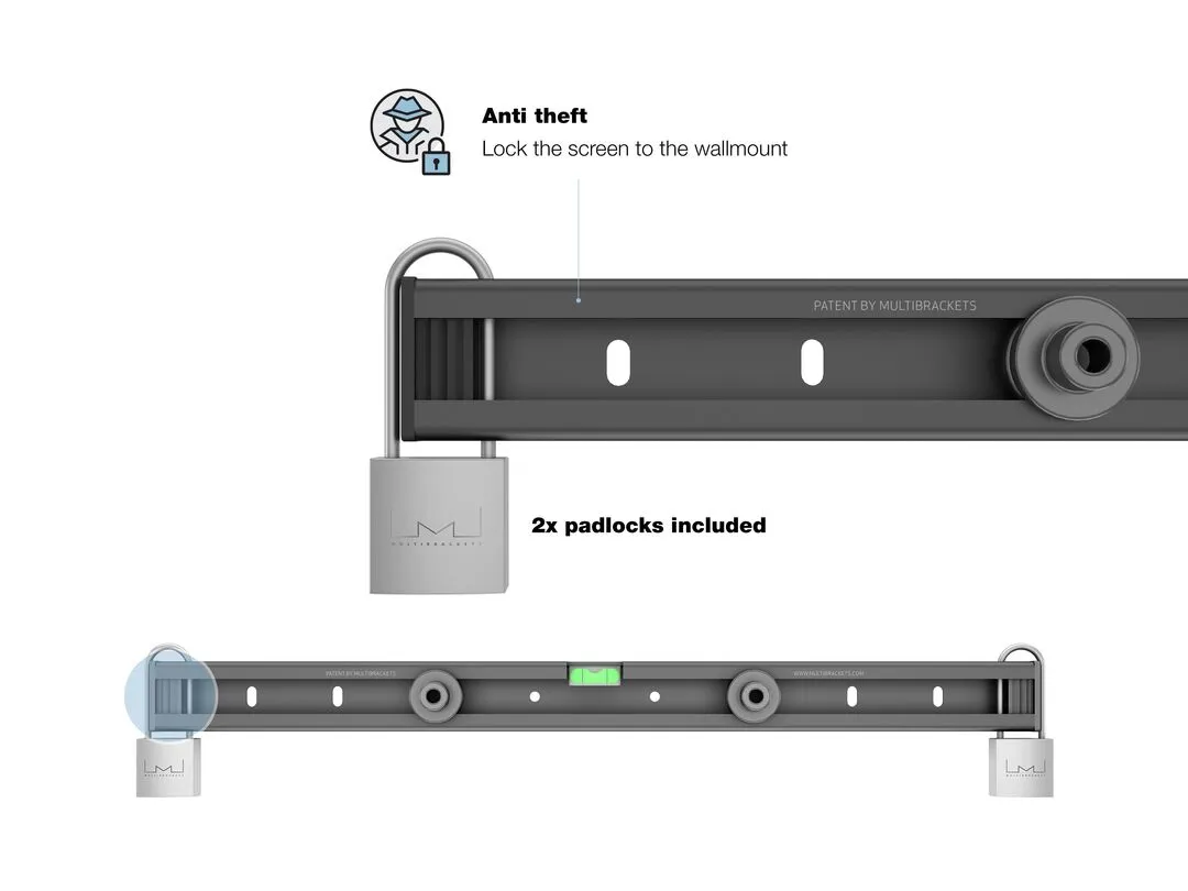 MULTIBRACKETS Universal Public Wallmount Black Small 80kg 26inch-32inch 100x100-400x400 locks included