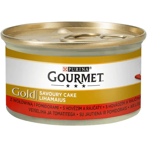 Purina Nestle Gourmet Gold Savoury Cake Beef with Tomatoes, Kissan m&auml;rk&auml;ruoka, Adult, 85 g