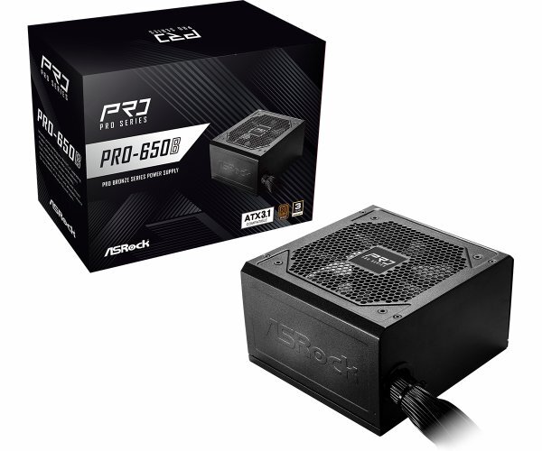 ASRock Pro Series PRO-650B 650W - PSU, 80 Plus Bronze