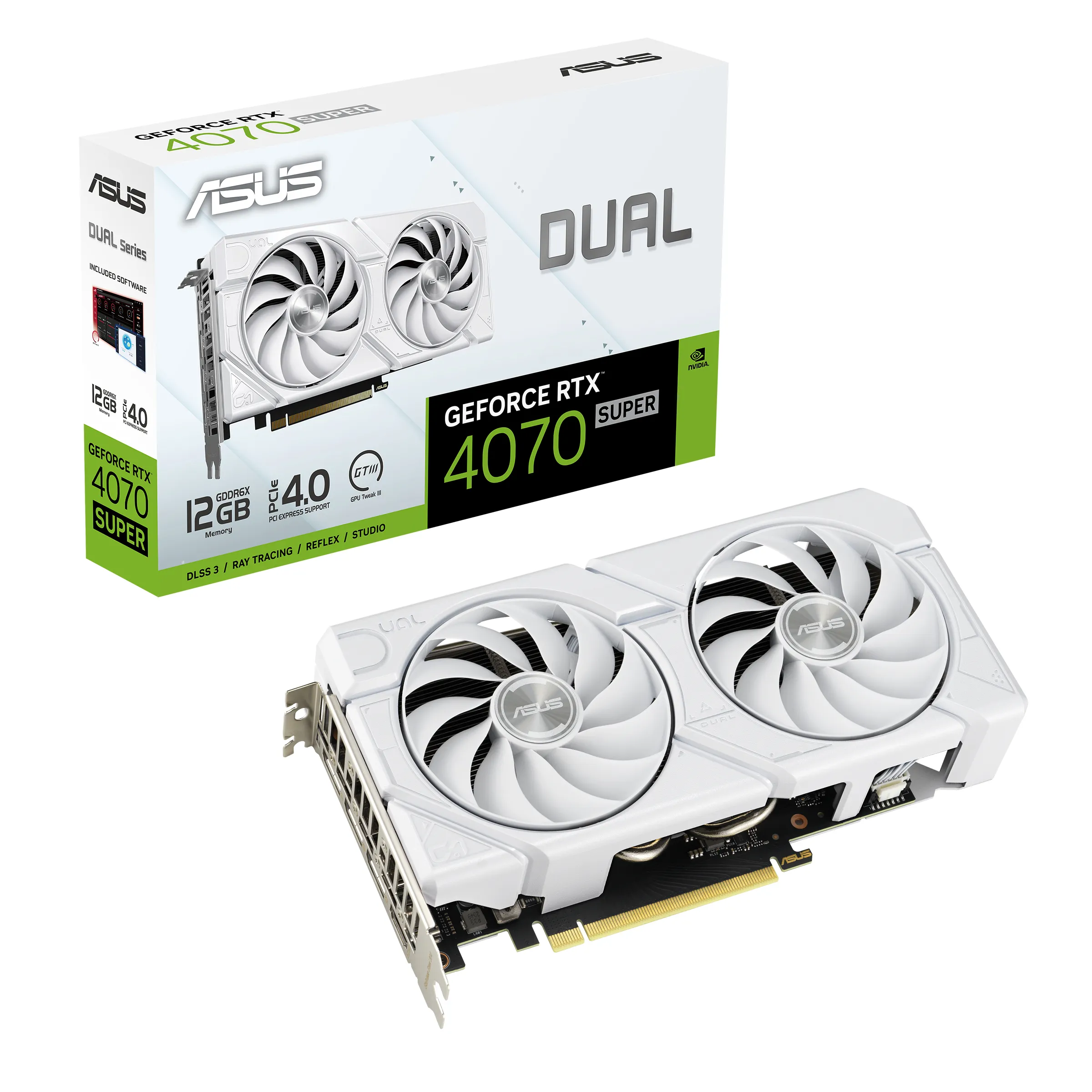 Asus GeForce RTX 4070 SUPER Dual Evo 12GB - graphics card, white edition