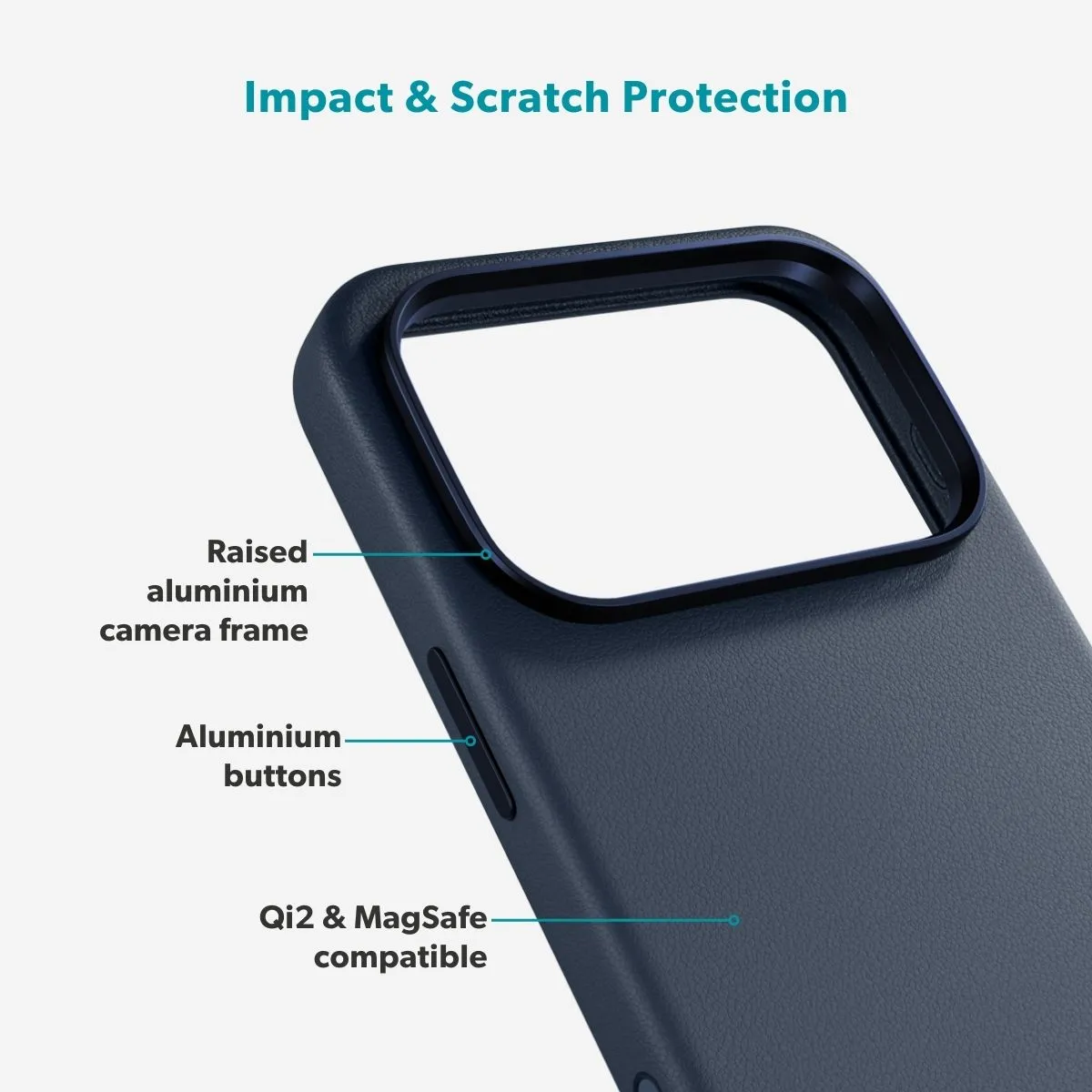 Epico Leather Pro Mag+ Case iPhone 17 Pro Max Qi2  &amp;  MagSafe Yhteenopiva, Sininen
