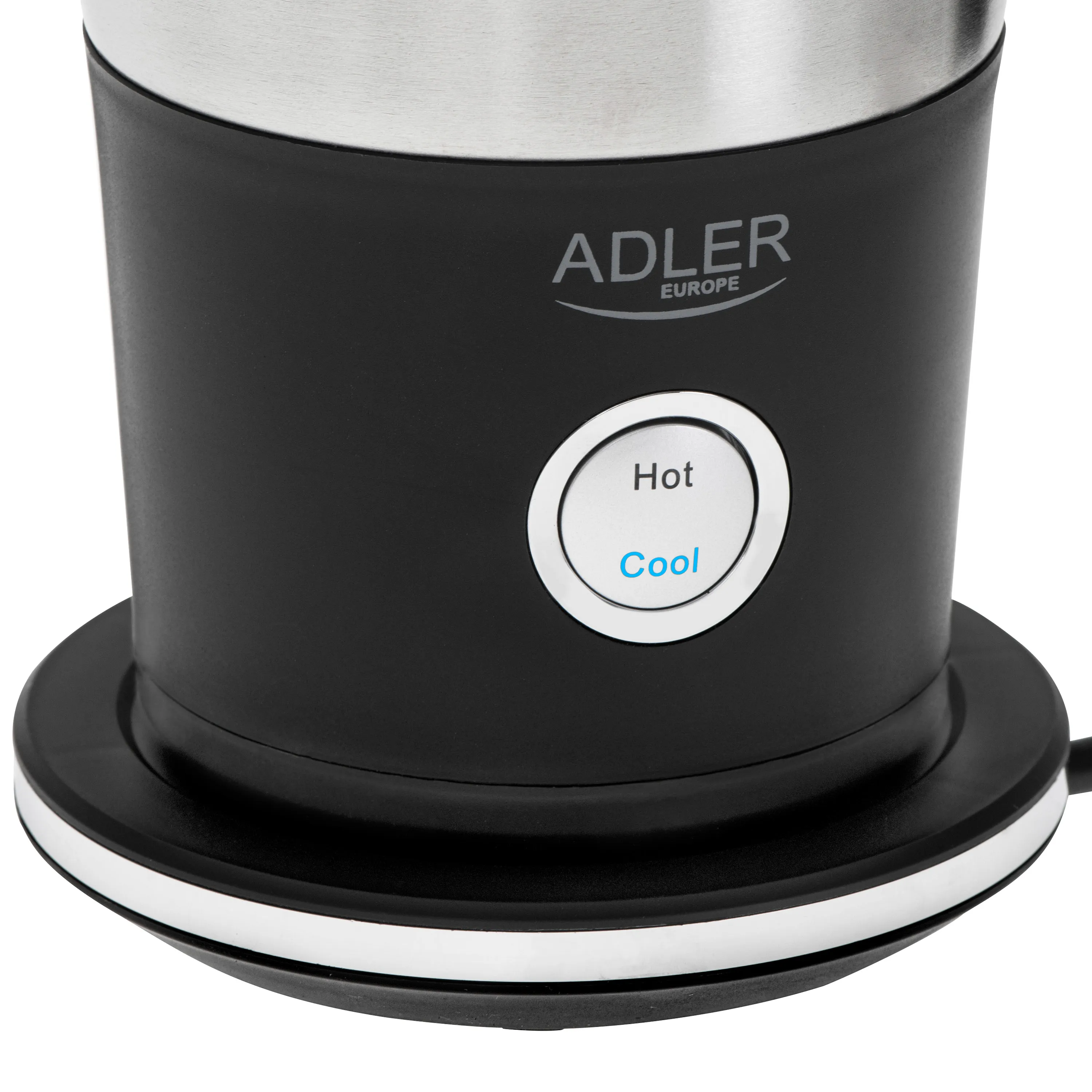 Adler AD 4497 Electric Milk Frother and Heater, 600 W, 300 ml, Black/Stainless Steel