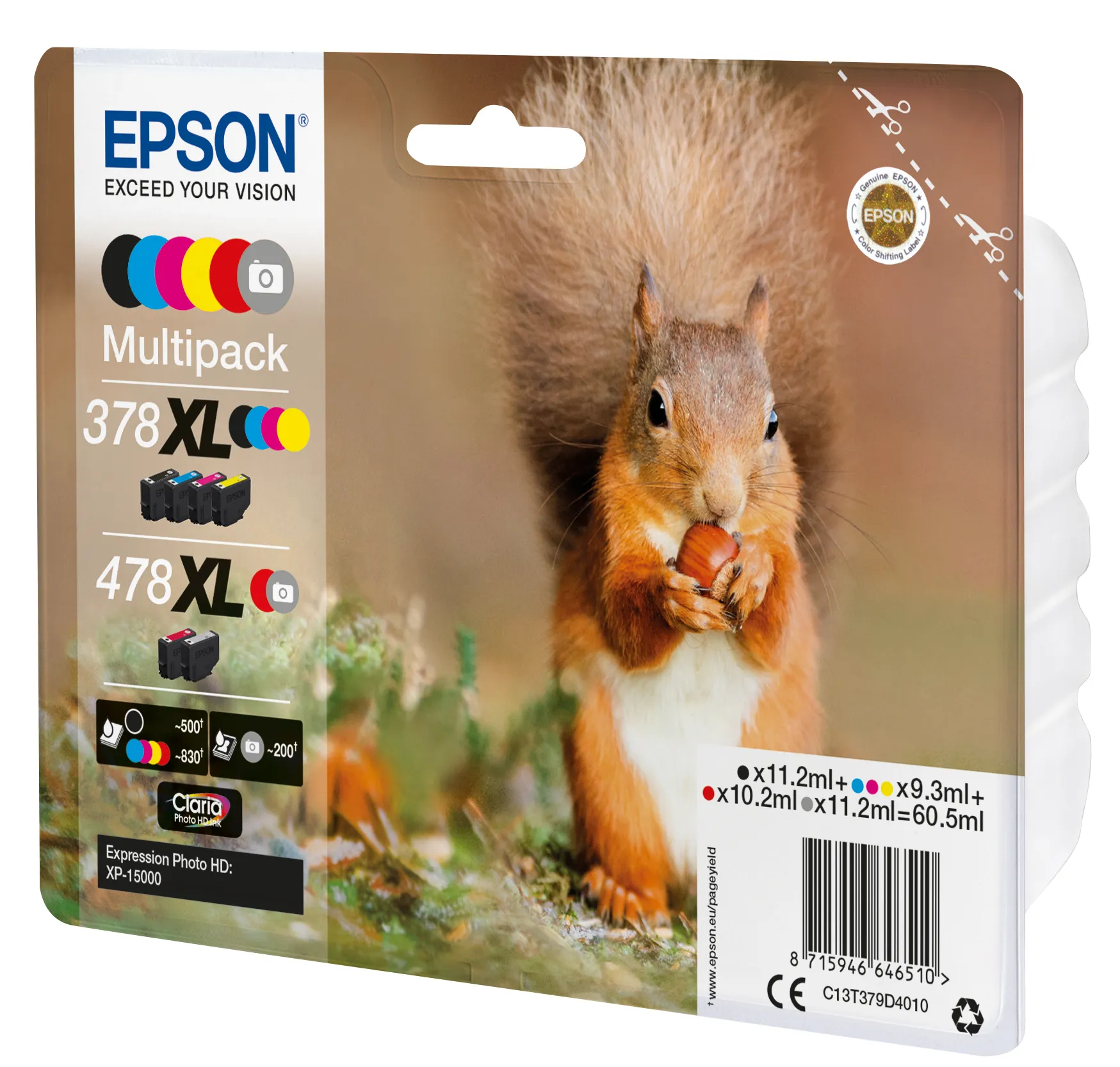 Epson 378XL/478XL XL ink cartridge kit, CMYKRG