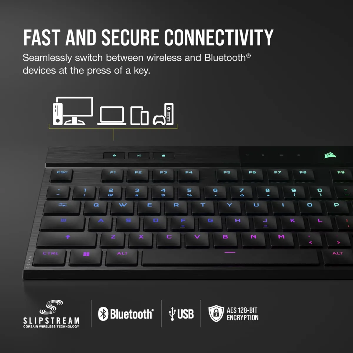 Corsair K100 Air Wireless Cherry MX Ultra LP Tactile - wireless gaming keyboard