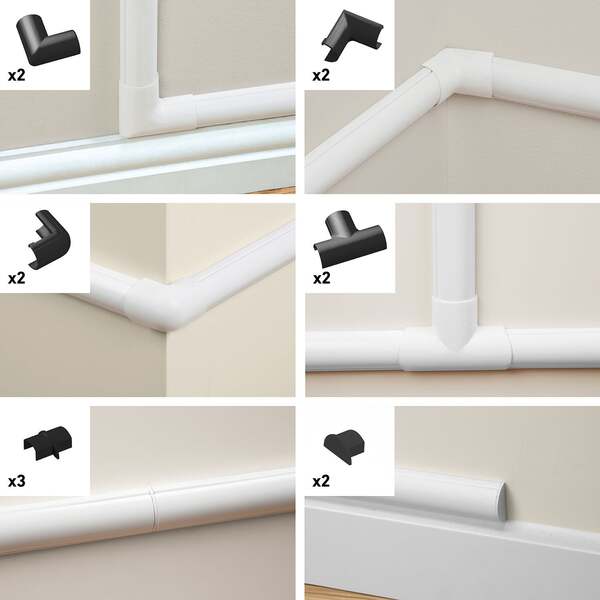 D-LINE Accessory Kit 20x10 - Tillbeh&ouml;rssats f&ouml;r kabelhantering, Svart