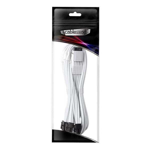 CableMod C-Series Pro ModMesh Sleeved 12VHPWR PCI-e Cable for Corsair (White, 16-pin to Triple 8-pin, 600mm)
