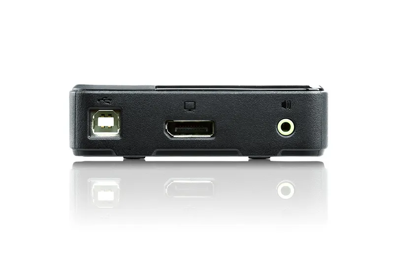 ATEN KVM-switch, 1-2, DisplayPort, USB, 3,5mm, UHD, 1,8m, svart