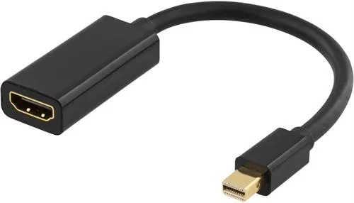 DELTACO Mini Displayport - HDMI sovitin, 4K, audio, 0,2, musta
