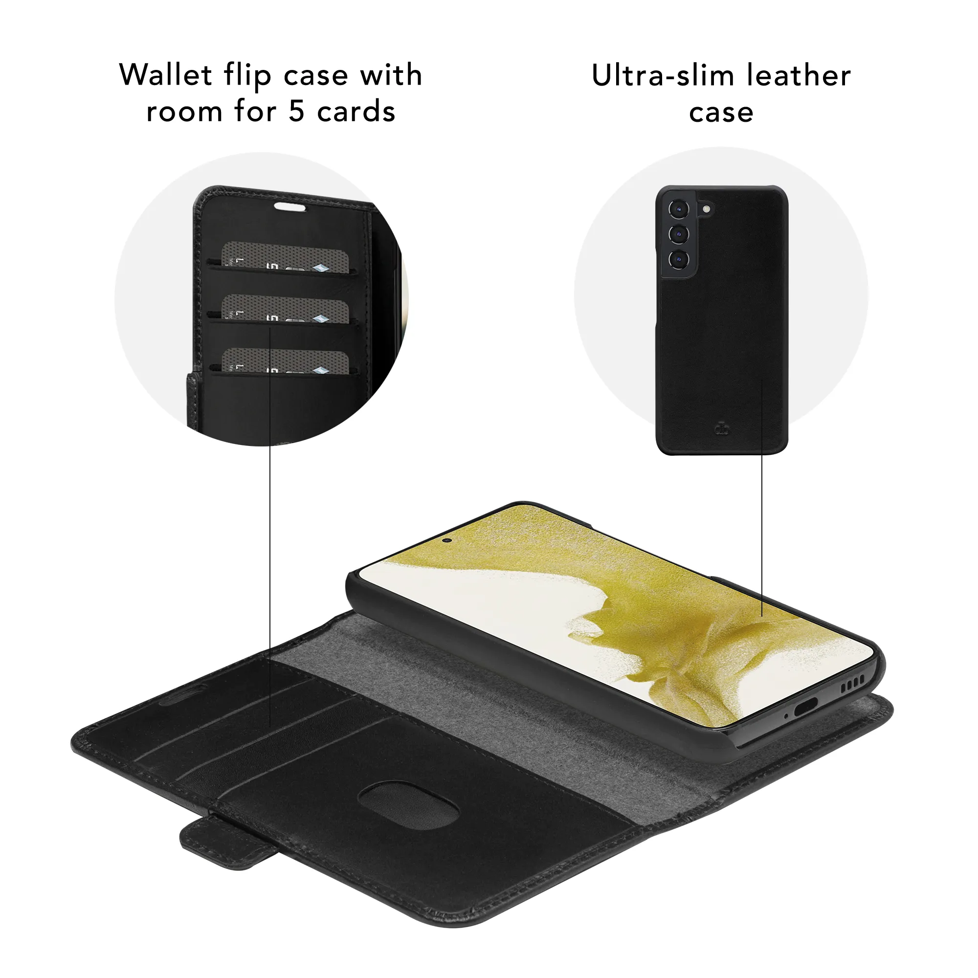 Dbramante1928 Lynge, Galaxy S22 -lompakkokotelo, Musta