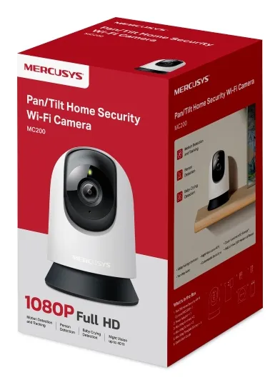 Mercusys MC210 - Pan/Tilt Security Camera, Black, White