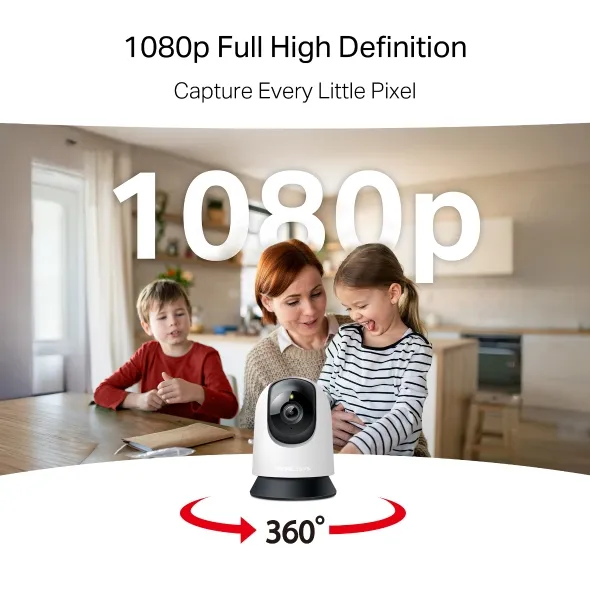 Mercusys MC210 - Pan/Tilt Security Camera, Black, White