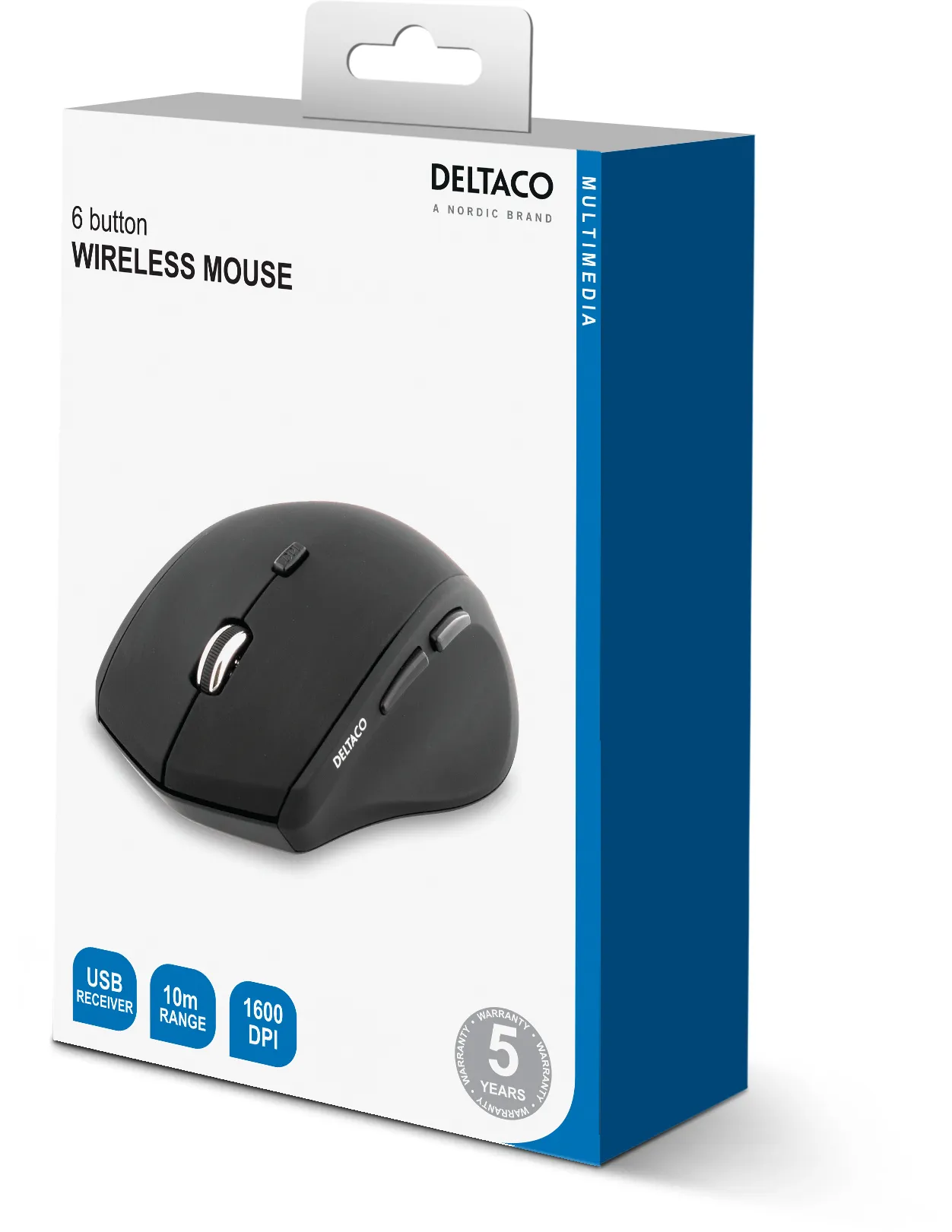 Deltaco MS-805 - wireless mouse, Black