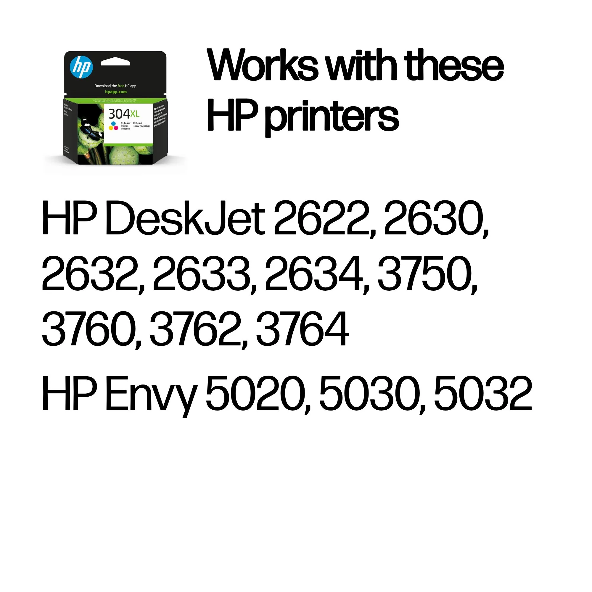 HP 304XL ink cartridge, 7 ml, Tri-color