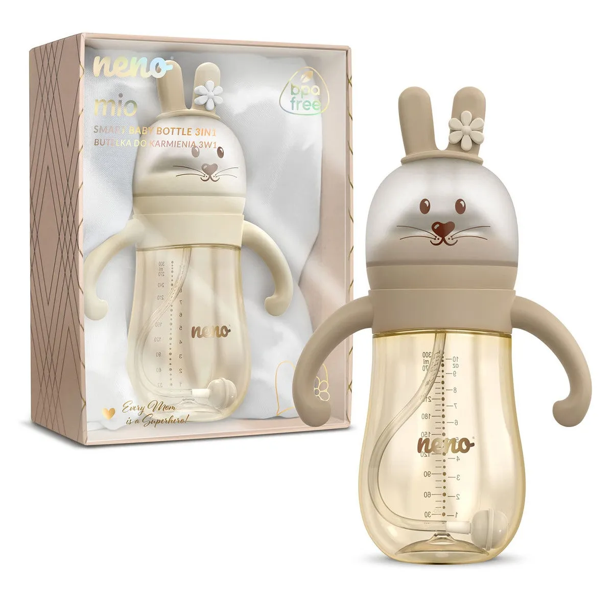 NENO Feeding Bottle MIO 3-In-1 Brown 300ml