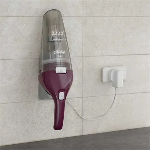 Black+Decker Dustbuster NVC115W 1.5 Ah -k&auml;sik&auml;ytt&ouml;inen imuri, harmaa, purppura
