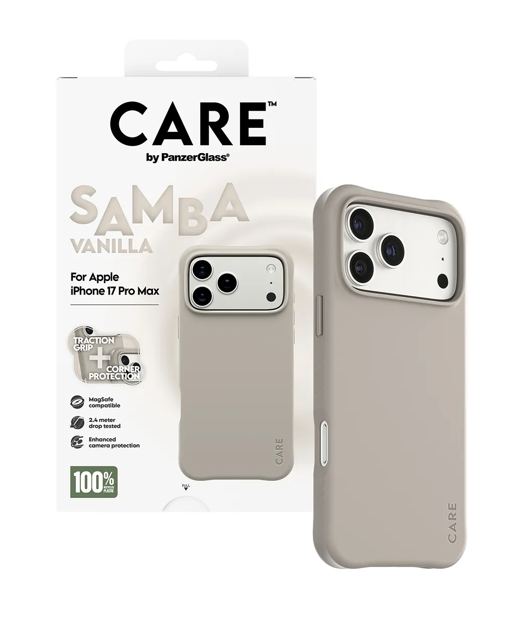 PanzerGlass CARE Samba MagSafe Case for iPhone 17 Pro Max, Vanilla