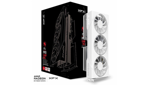 XFX Radeon RX 9060 XT Swift Triple Fan OC 16 Gt -n&auml;yt&ouml;nohjain, Valkoinen