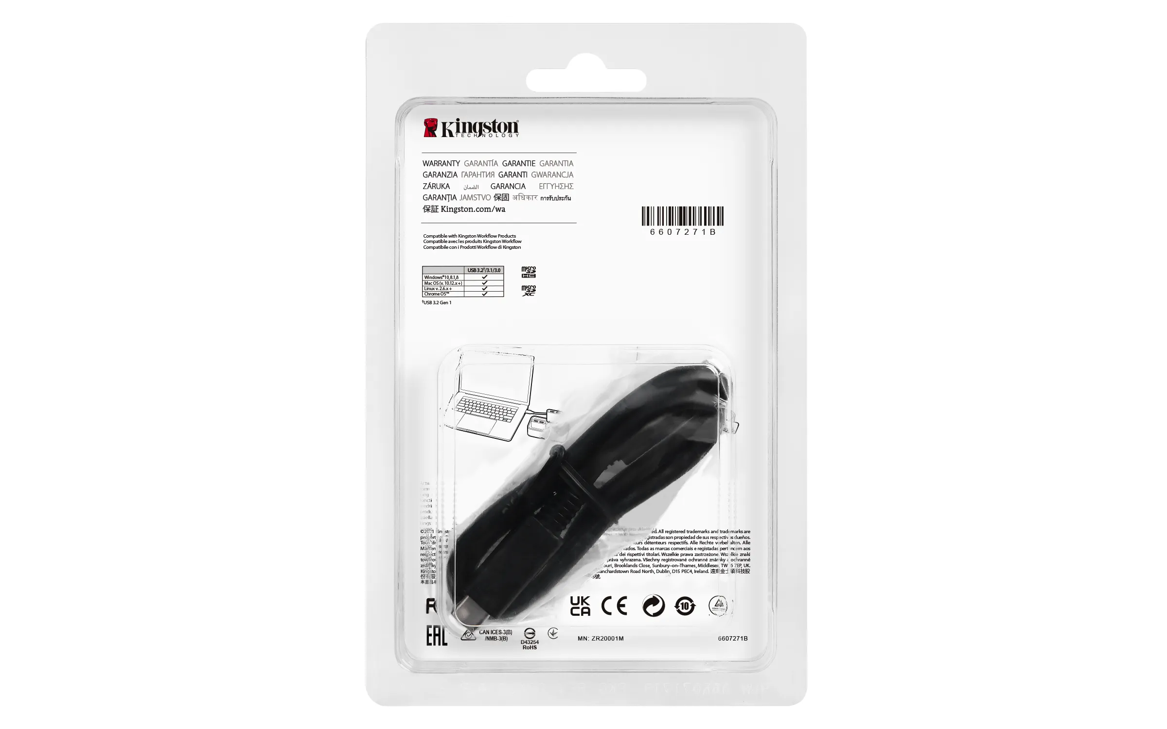 KINGSTON USB3.2 GEN1 WORKFLOW DUAL-SLOT MICROSDHC/MICROSDXC UHS-II CARD READER