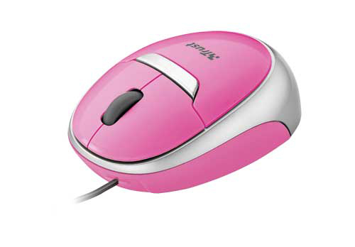 Trust Retractable Optical Mini Mouse Pink
