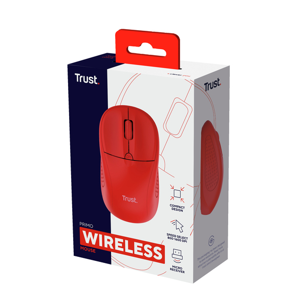 TRUST PRIMO WIRELESS MOUSE RED - WIRELESS MOUSE RED
