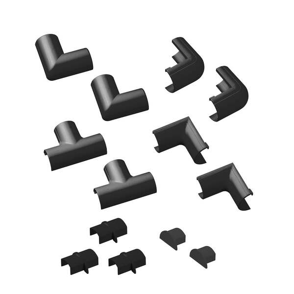 D-LINE Accessory Kit 20x10 - Tillbeh&ouml;rssats f&ouml;r kabelhantering, Svart