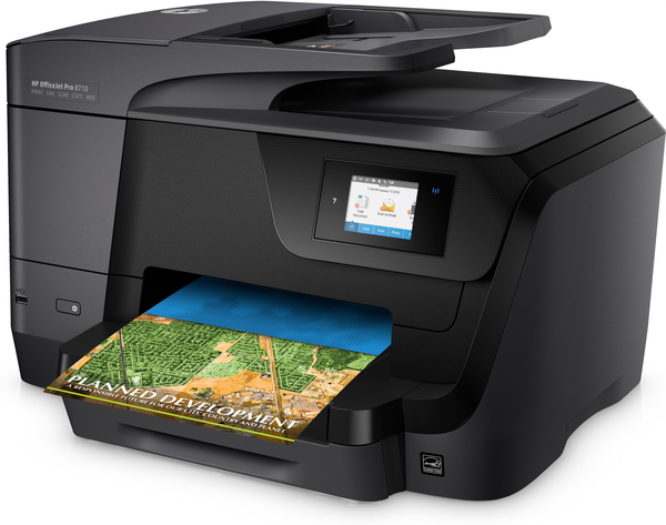 HP OfficeJet Pro 8718 Duplex, LAN/Wi-Fi, A4 - f&auml;rgbl&auml;ckstr&aring;leskrivare
