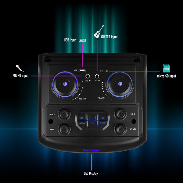 Partyspeaker Wildska0 120W BT TWS 8 battery