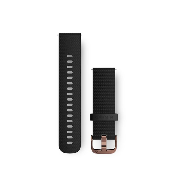 GARMIN SILIKONIRANNEKE, MUSTA, ROSEGOLD SOLKI, VIVOACTIVE 3 &amp; VIVOMOVE HR