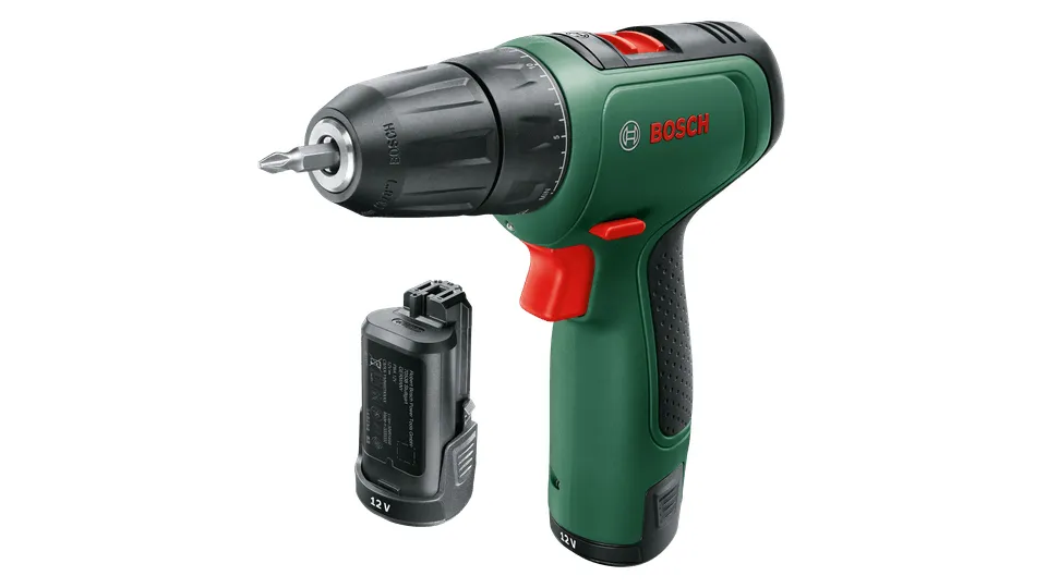 Bosch Cordless drill EasyDrill 1200 + bit and drill set (green/black, 2x Li-ion battery 1.5Ah, case)