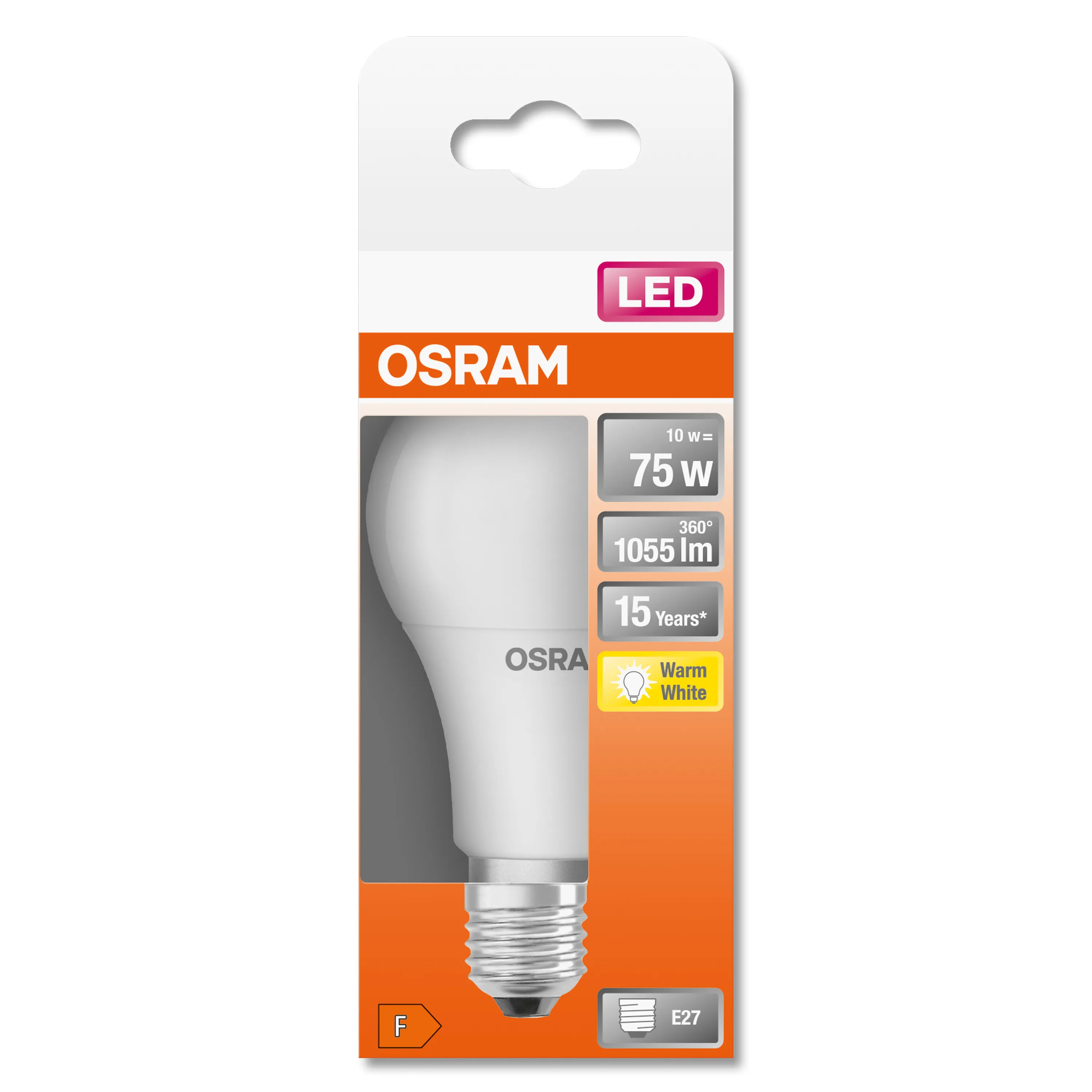OSRAM LED Globe 10.5 W/827 Frosted E27, 75 W Equivalent