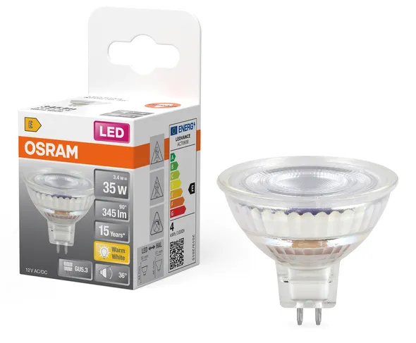 OSRAM LED Star MR16 3.4 watts 2700 kelvin 345 lumens 36 degrees GU5.3