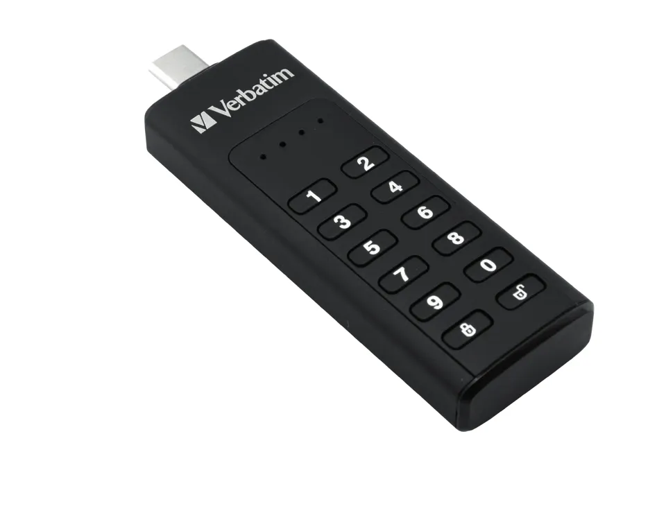 Verbatim Keypad Secure USB-C 3.2 Gen 1 32 Gt -muistitikku, musta