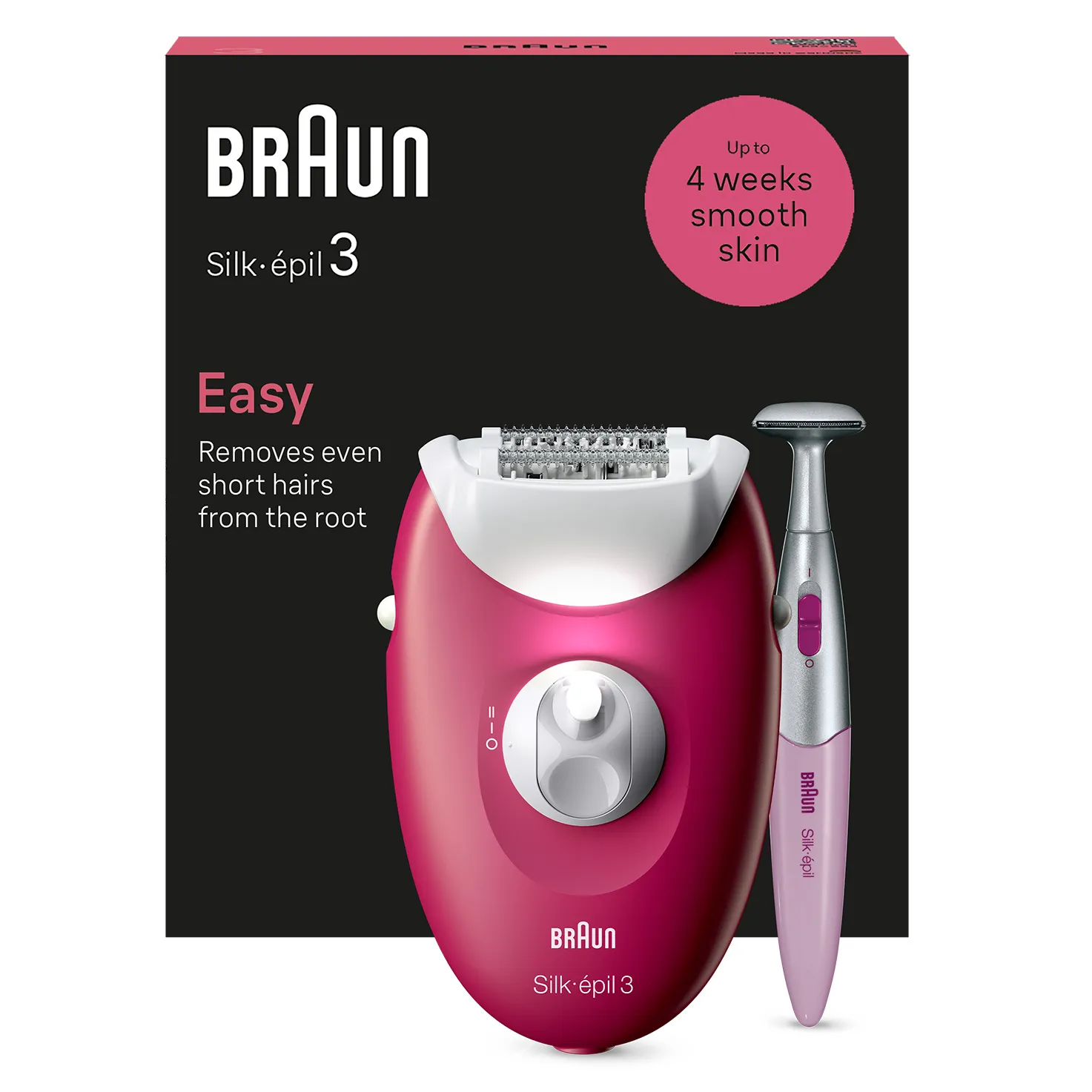 Braun Silk-&eacute;pil 3 SE3-202 epilator, Berry